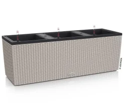 LECHUZA® Pflanzkübel & Blumenkästen|Lechuza Pflanzgefäße & Töpfe - Polyrattan-Kasten Trio Cottage, rechteckig Hellbraun