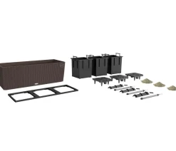 LECHUZA® Pflanzkübel & Blumenkästen|Lechuza Pflanzgefäße & Töpfe - Polyrattan-Kasten Trio Cottage, rechteckig Braun
