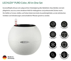 LECHUZA® PURO Color, All-in-One-Set, rund, ca. Ø20 cm Weiß Clearance
