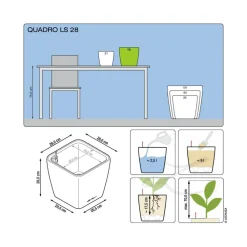 LECHUZA® QUADRO LS, All-in-One-Set Weiß Sale