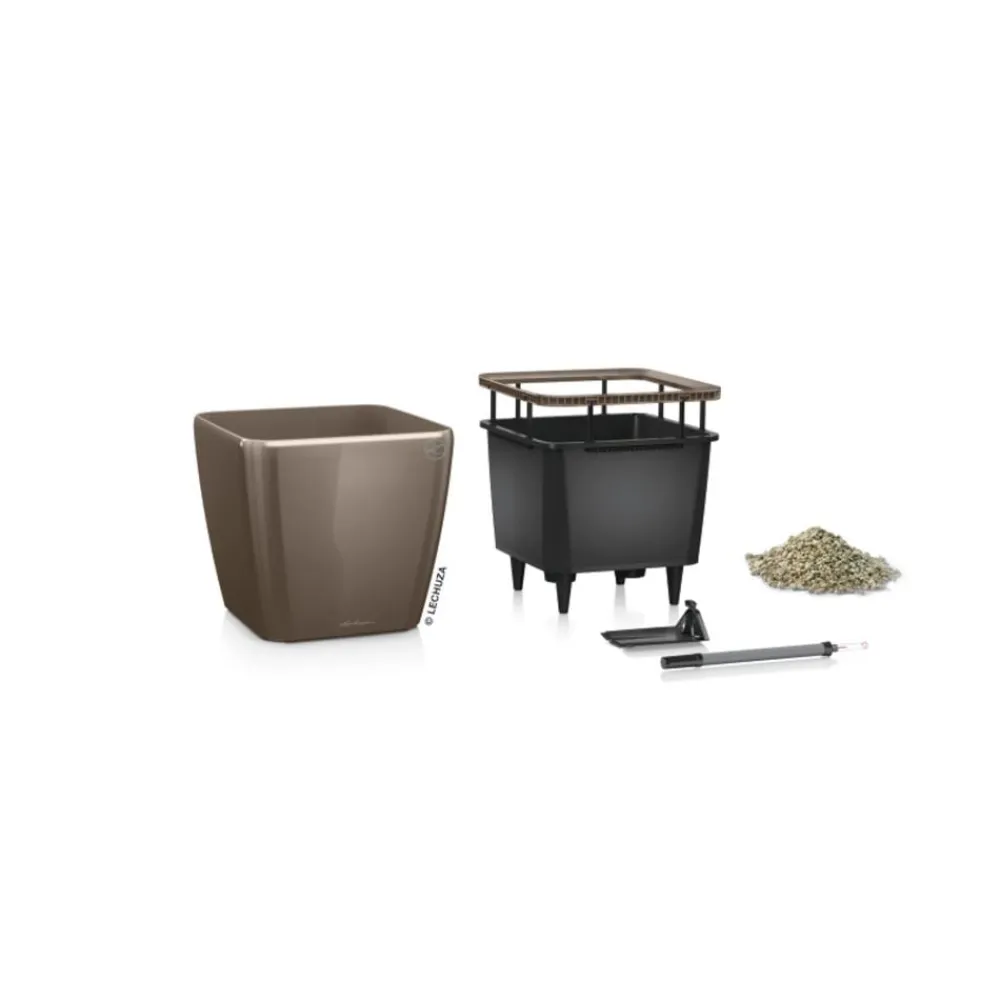 LECHUZA® QUADRO LS, All-in-One-Set Taupe Best