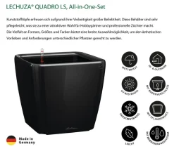 LECHUZA® QUADRO LS, All-in-One-Set Schwarz Outlet