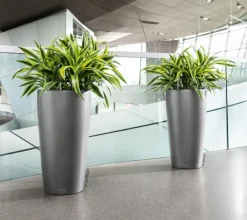 LECHUZA® Lechuza Pflanzgefäße & Töpfe|Blumentöpfe & Übertöpfe > Rondo hochglanz All-in-One-Set anthrazit metallic, 15743