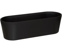 LENI Kunststoff-Jardiniere Flori, oval, ca. B36/H11/T14 cm Schwarz