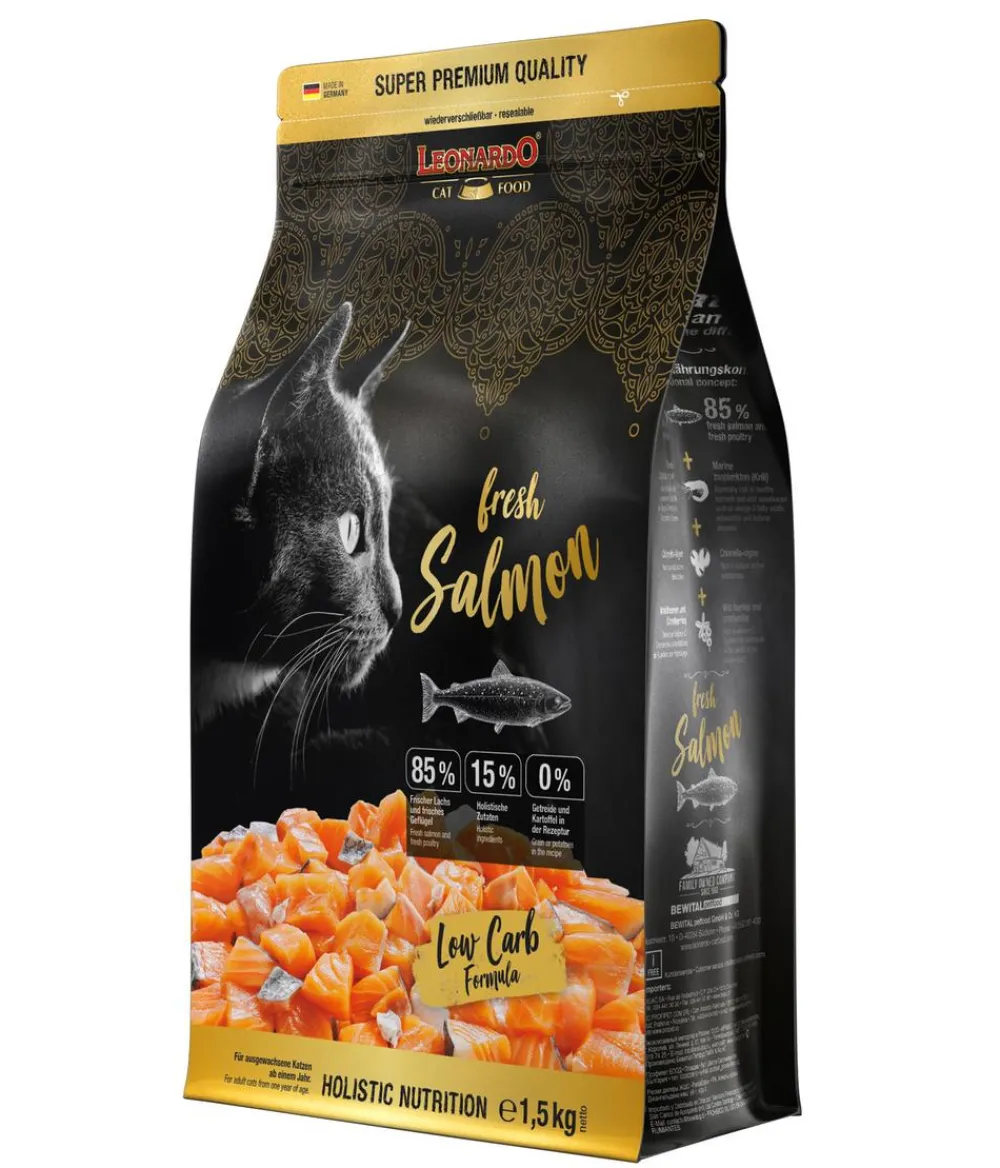 Leonardo Cat Food Trockenfutter Katze - Leonardo Trockenfutter für Katzen Adult fresh Salmon, Lachs