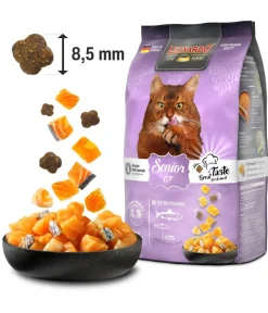 Leonardo Cat Food Trockenfutter Katze - Leonardo Trockenfutter für Katzen Senior Getreidefrei, Lachs
