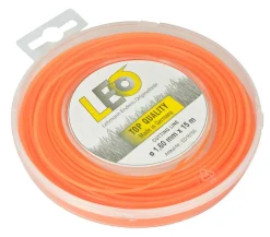 LEO Rasenmäher & Rasentrimmer - Trimmer Schnur 1,6 mm x 15 m Orange