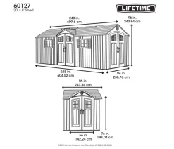 LIFETIME Gerätehaus Makro, ca. B609,6/H243,84/T243,84 cm Hellgrau