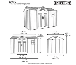 LIFETIME Gartenhäuser & Gerätehäuser - Gerätehaus Pluto, ca. B356,2/H225,3/T213,3 cm Grau