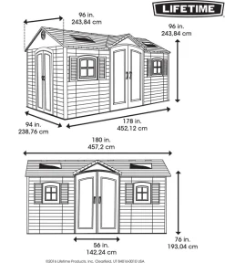 LIFETIME Gartenhäuser & Gerätehäuser > Gerätehaus Residenz, ca. B457,2/H243,84/T243,84 cm