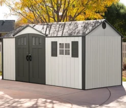 LIFETIME Gerätehaus Texas, ca. B381/H243,84/T243,84 cm Hellgrau Outlet