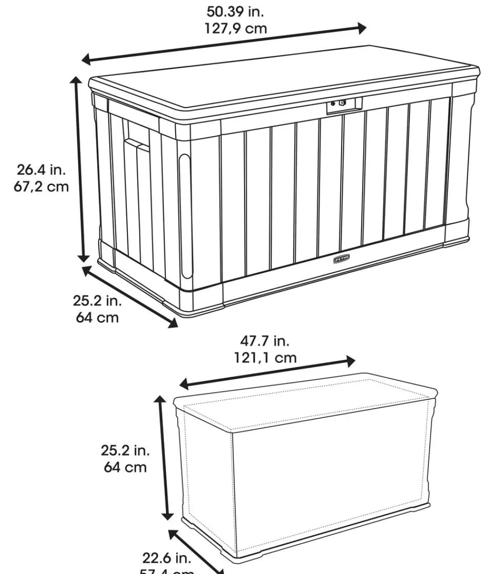 LIFETIME Aufbewahrungsboxen - Kissenbox, 440 l Grau
