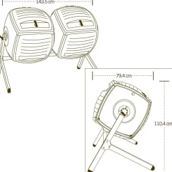 LIFETIME Komposter Zwilling Schwarz Discount