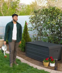 LIFETIME Kunststoff-Gartenbox Space L, 515 Liter, ca. B147,1/H64,5/T72 cm Anthrazit Outlet