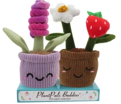 Linzy Toys Spielzeug - Plüschpflanzen-Set Erdbeere, 2-teilig, ca. B16/H17/T8 cm Bunt