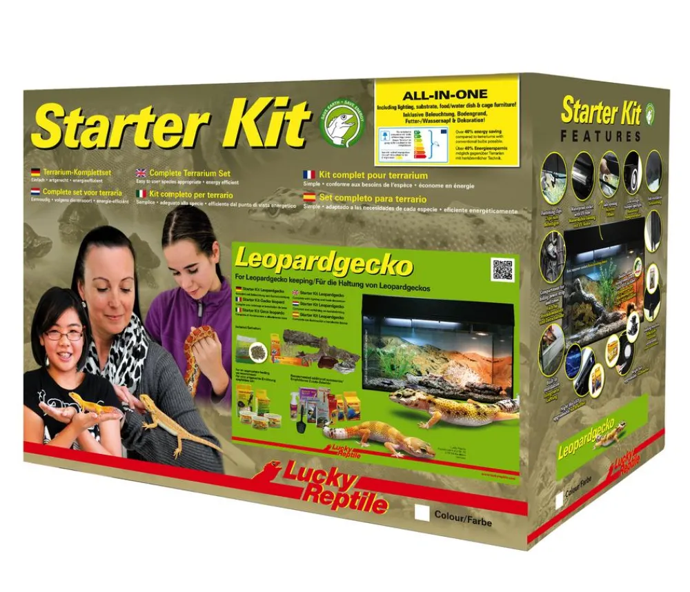 Lucky Reptile Terrarium - Starter Kit Komplettset Leopardgecko, ca. B80/H52/T40 cm Schwarz
