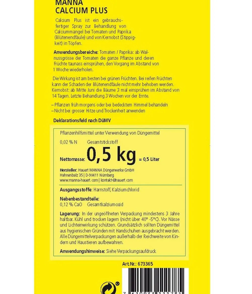 Hauert Spezialdünger - Manna Calcium-Plus-Spray, flüssig, 0,5 l