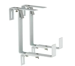 Dehner Mehr Blumentopfzubehör - Metall-Blumenkastenhalter Profi für den Balkon, 2 Stück Weiß