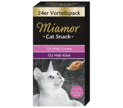 Miamor Katzenleckerlies & Getränke|Nahrungsergänzung Katze > Katzensnack Malt-Cream Vorteilspack, 24 x 15 g