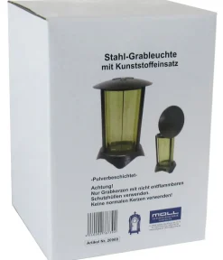 Moll Stahl-Grableuchte mit Kunststoffeinsatz, ca. H19 cm Schwarz Online