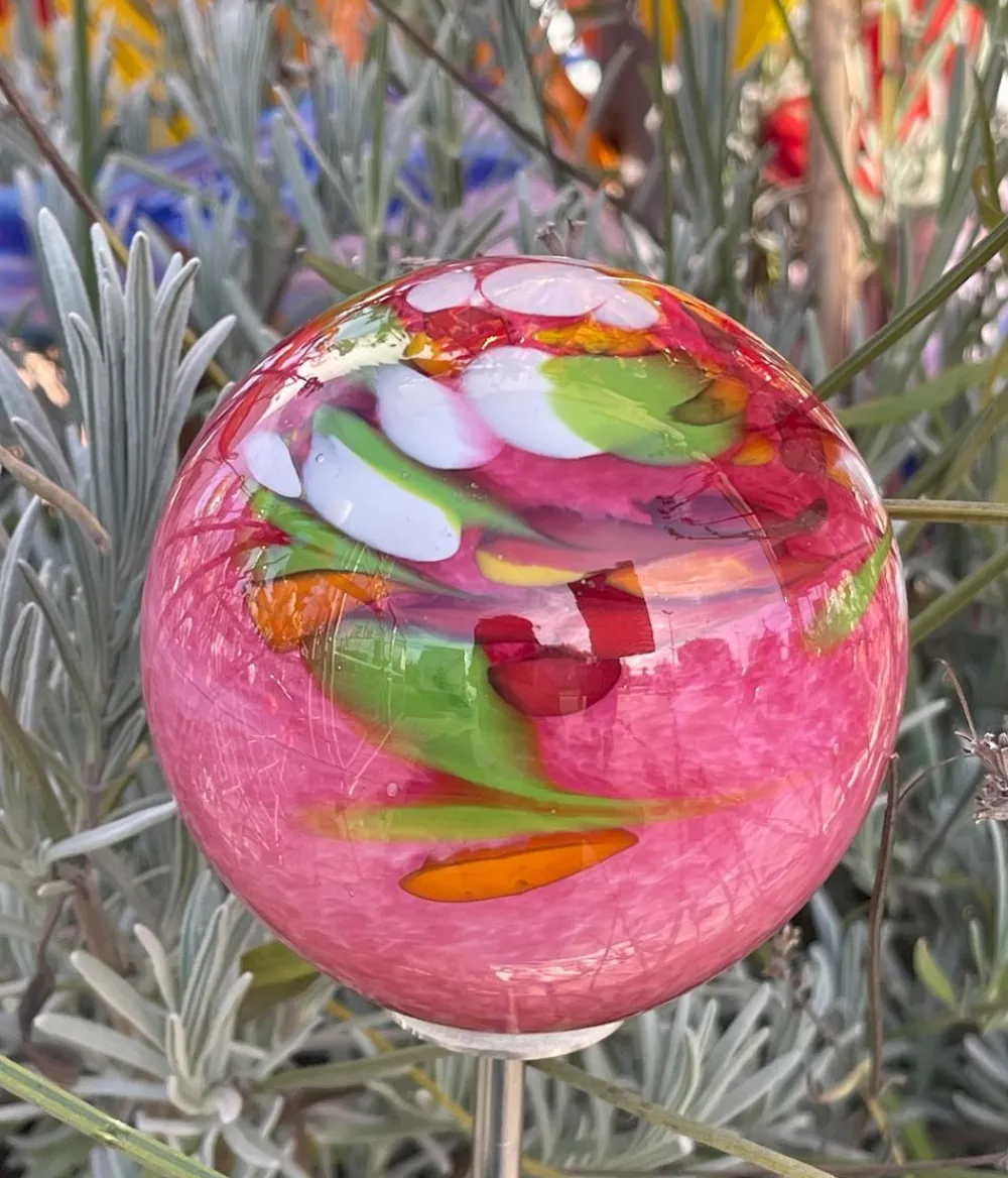MP Glaszauber Gartenkugeln & Glas Deko - Rosenkugel, ca. Ø15 cm