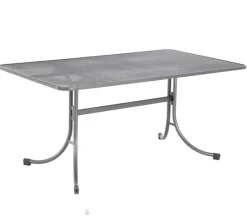 MWH Garten-Esstische|Gartentische Metall - Gartentisch Universal, ca. B145/H74/T90 cm Grau