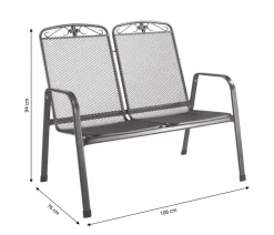 MWH 2-Sitzer Gartenbänke|Gartenbänke Metall > Metall-Bank Savoy, 2-Sitzer