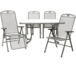MWH Gartenstühle Metall|Relaxstühle - Metall-Relaxsessel Savoy Grau
