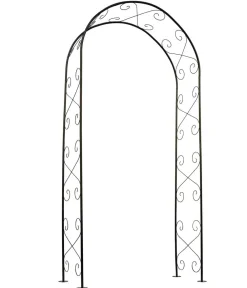 NATURE Metall-Rosenbogen, ca. B100/H230/T37 cm Schwarz New