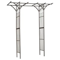NATURE Rosenbögen - Metall Rosenbogen, ca. B114/H232/T66 cm Schwarz