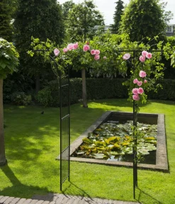 NATURE Rosenbögen - Metall Rosenbogen, ca. B114/H232/T66 cm Schwarz