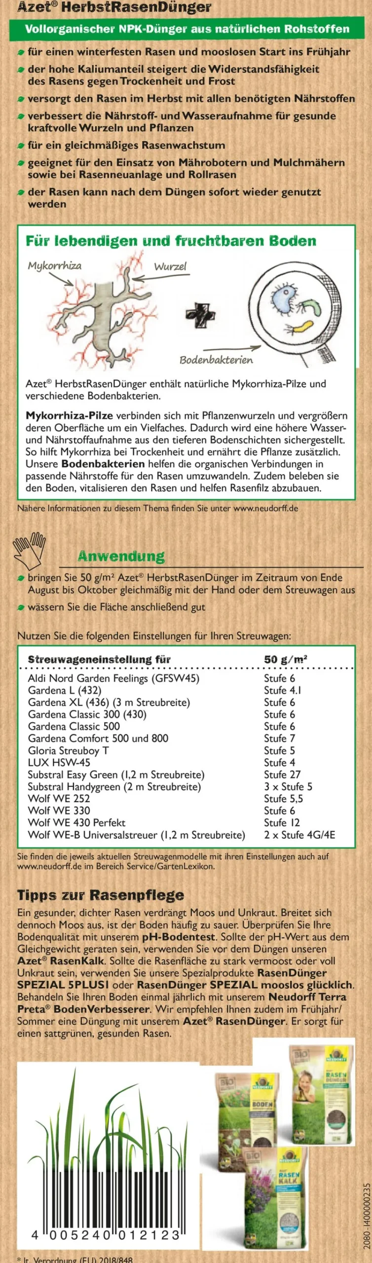 Neudorff Azet® Herbst-Rasendünger, 10 kg Clearance