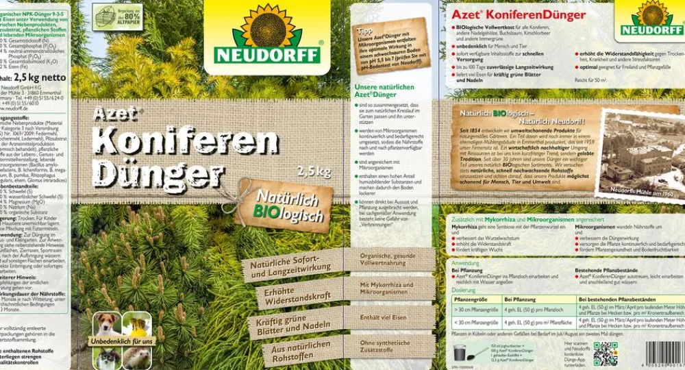 Neudorff Spezialdünger|Bio-Dünger > ® Azet® Koniferendünger, 2,5 kg