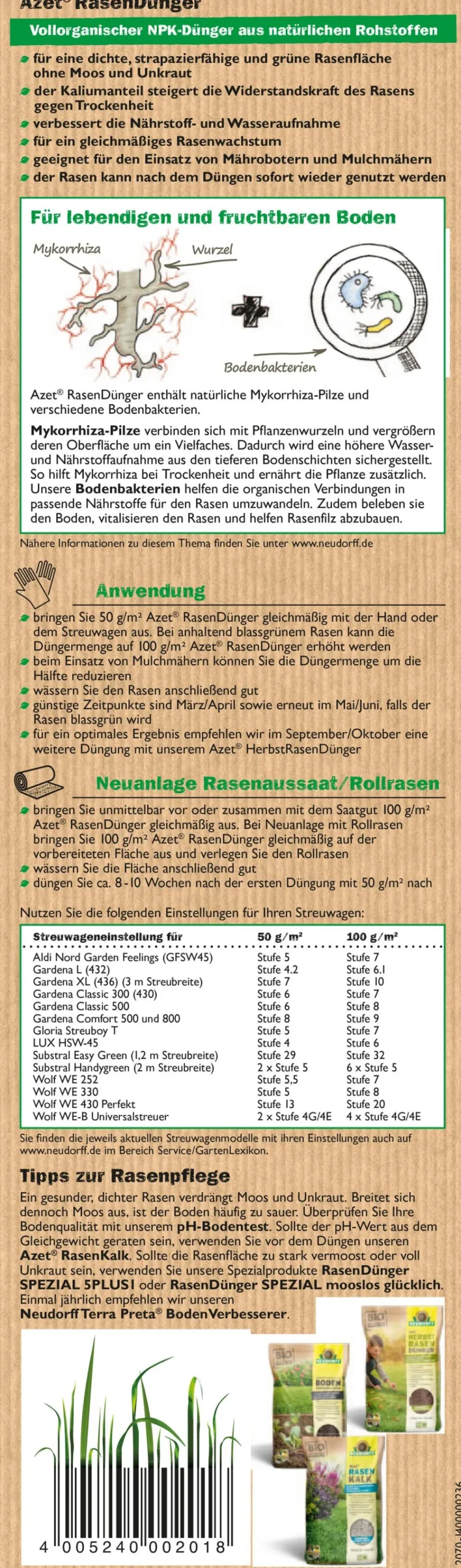 Neudorff Rasendünger|Bio-Dünger - Azet® Rasendünger