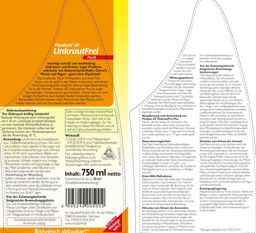 Neudorff Unkrautvernichter > Finalsan® AF UnkrautFrei Plus, 750 ml