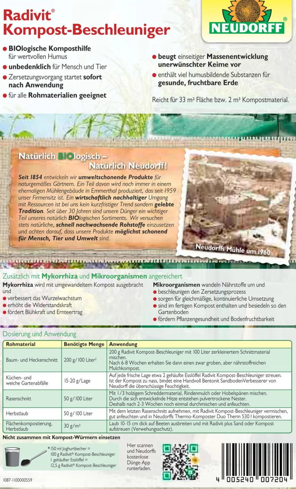 Neudorff Komposter & Abfallbehälter|Spezialdünger - Radivit® Kompost-Beschleuniger, 1 kg