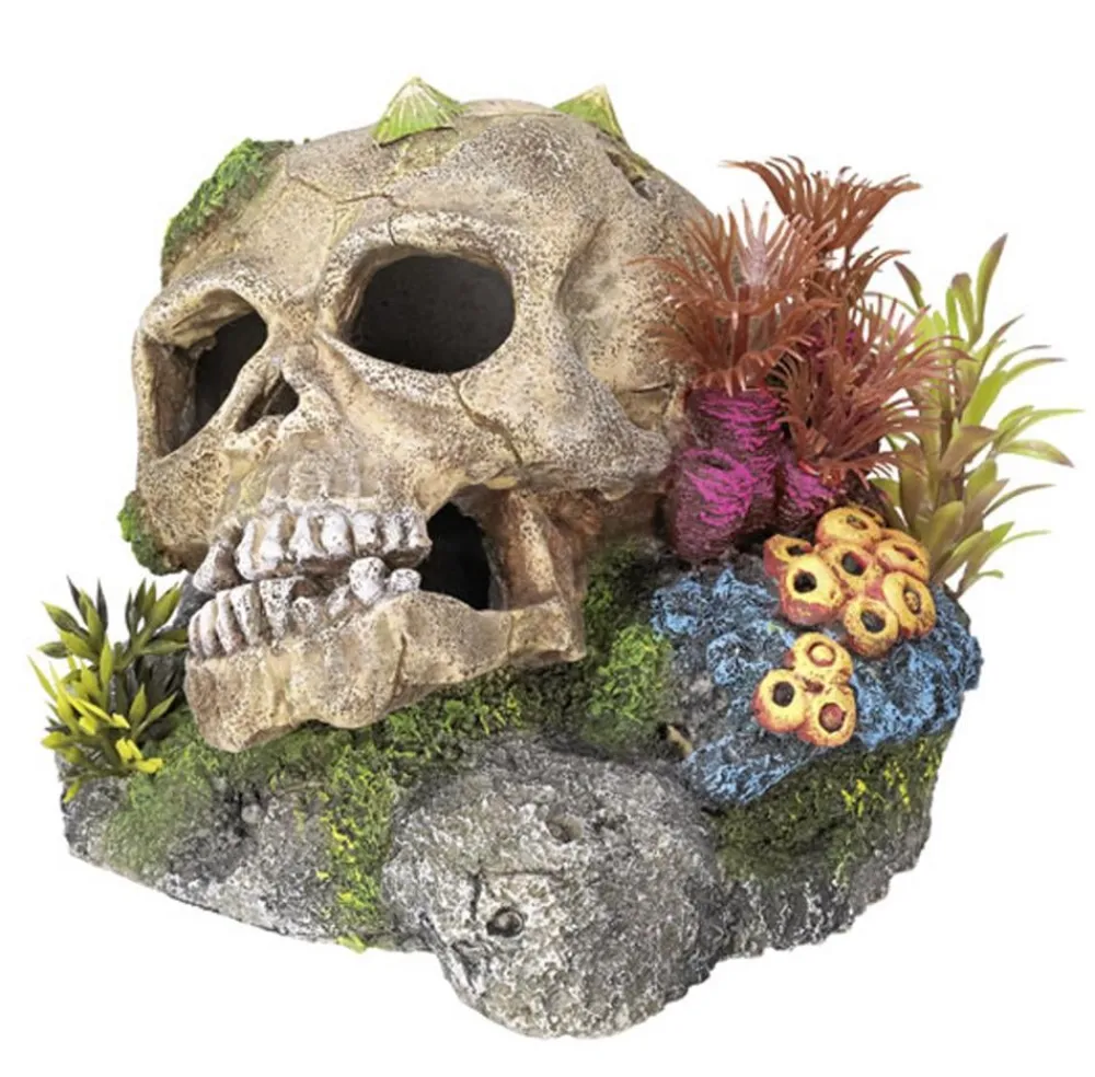 Nobby® Nobby Aquariumdeko Totenkopf mit Pflanzen, ca. B13,5/H10,5/T13,5 cm Discount