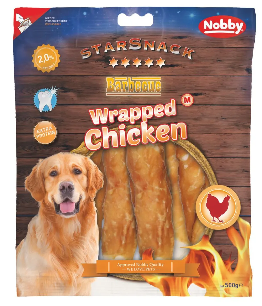 Nobby® Hundeleckerlies > Nobby Hundesnack StarSnack Barbecue Wrapped Chicken, M, 500 g
