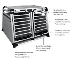 Nobby® Hundetransportboxen > Nobby Hundetransportbox Round Corner Doppelbox, ca. B96,5/H68,6/T83,5 cm