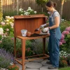 palatino Cortenstahl-Arbeitstisch " II" mit Rückwand, ca. B100/H145/T60 cm Discount