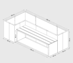 palatino Cortenstahl-Hochbeet URbank mit Sitzbank, ca. B200/H70/T100 cm Clearance