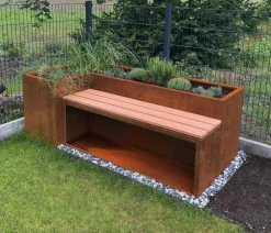 palatino Cortenstahl-Hochbeet URbank mit Sitzbank, ca. B200/H70/T100 cm Clearance