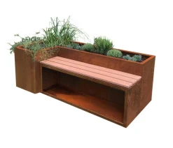 palatino Cortenstahl-Hochbeet URbank mit Sitzbank, ca. B200/H70/T100 cm Clearance