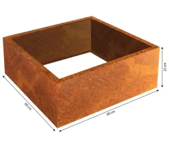 palatino Hochbeete & Frühbeete - Cortenstahl-Pflanzrahmen Carlotta, quadratisch, Braun