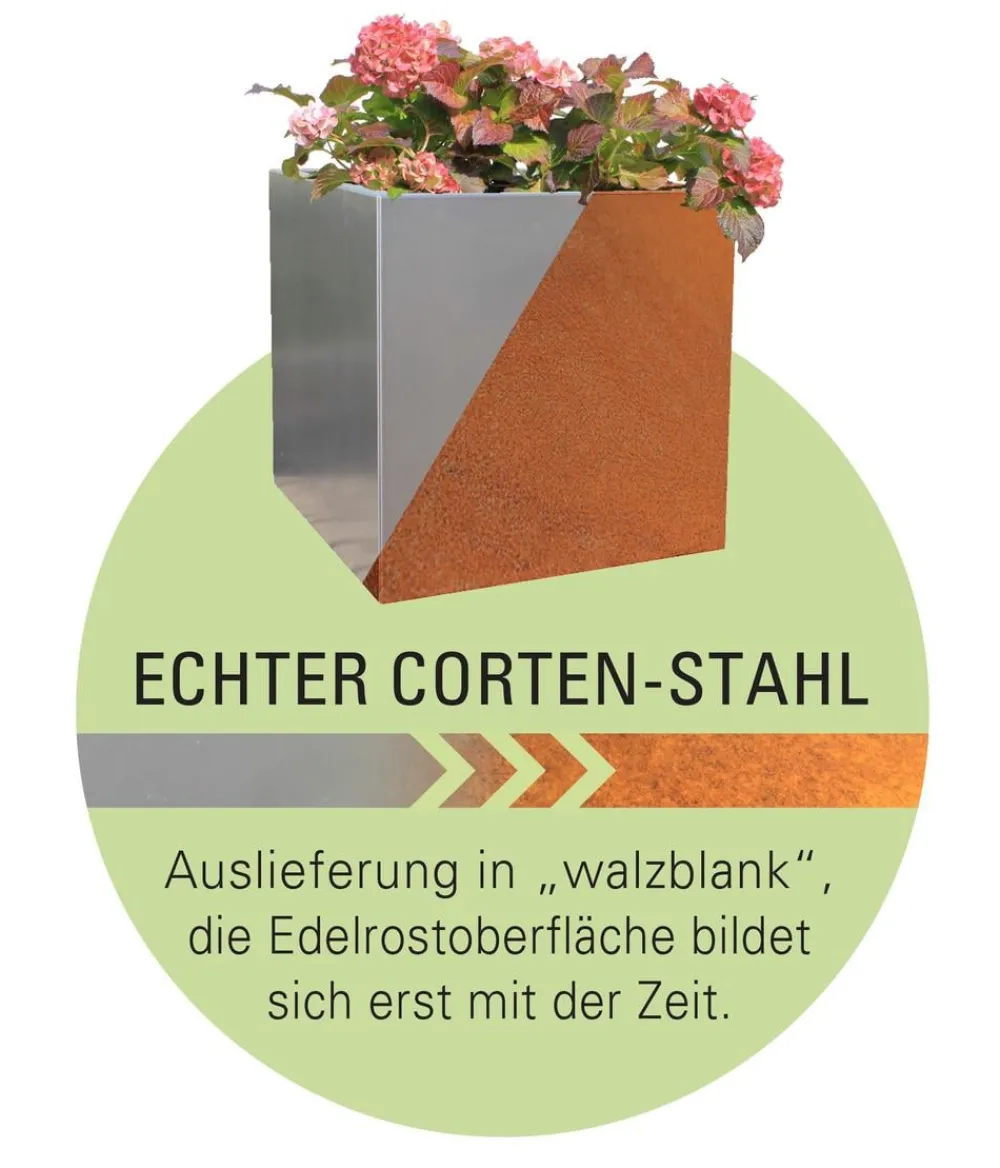palatino Hochbeete & Frühbeete > Cortenstahl-Pflanzgefäß Urban mit Zwischenboden, rechteckig, , ca. B200/H70/T100 cm