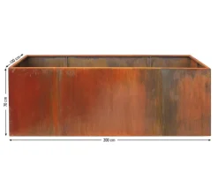palatino Hochbeete & Frühbeete > Cortenstahl-Pflanzgefäß Urban mit Zwischenboden, rechteckig, , ca. B200/H70/T100 cm