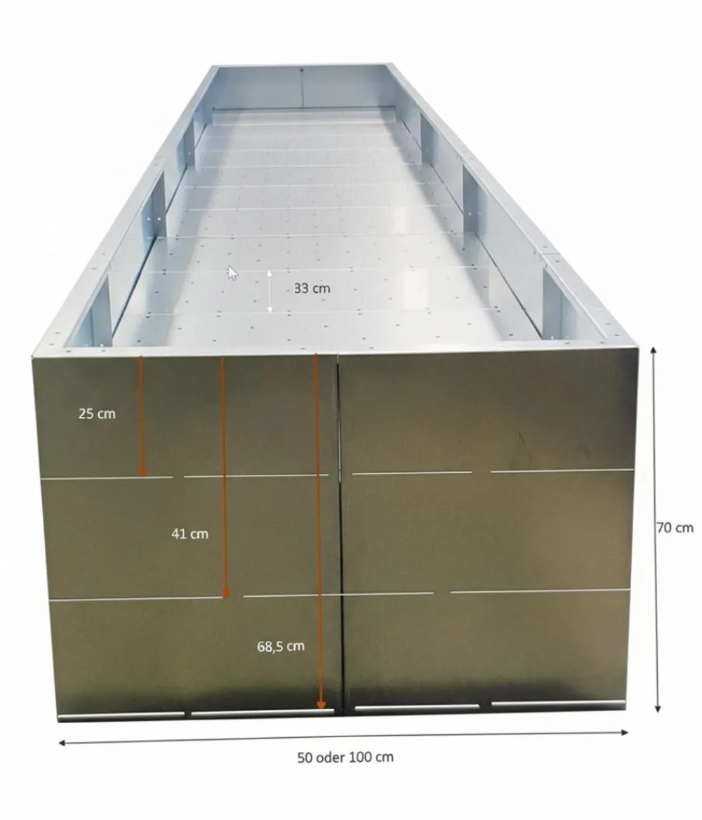 palatino Hochbeete & Frühbeete > Cortenstahl-Pflanzgefäß Urban mit Zwischenboden, rechteckig, , ca. B200/H70/T100 cm
