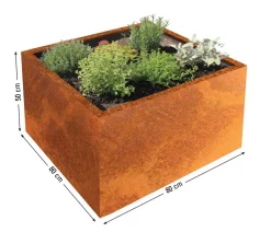 palatino Pflanzkübel & Blumenkästen|Blumentöpfe & Übertöpfe > Cortenstahl-Pflanzgefäß Clara, ca. B80/H50/T80 cm