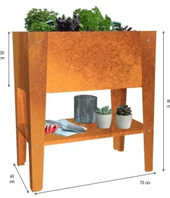 palatino Cortenstahl-Tischbeet, ca. B70/H80/T40 cm Braun Clearance