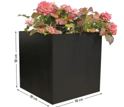 palatino Metall-Pflanzgefäß Nora, quadratisch, Anthrazit Clearance